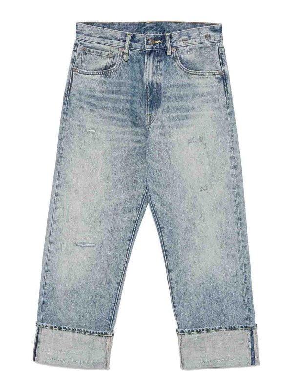 R13: straight leg jeans - Cuffed X-Bf Jeans