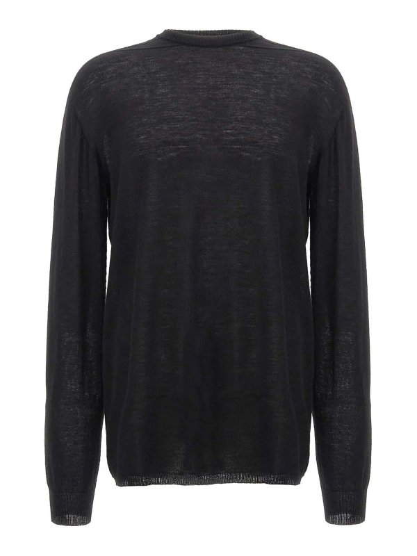 RICK OWENS: Strickpullover mit Rundhalsausschnitt - Rundhalspullover - Schwarz
