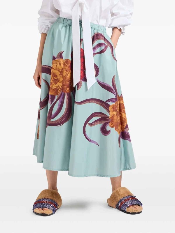 Jupe Midi - Bleu shop online: LA DOUBLEJ