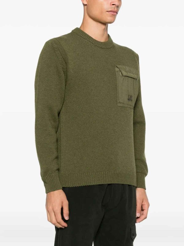 The Best Shops C.P. COMPANY: Pull col rond - Pull Col Rond - Vert