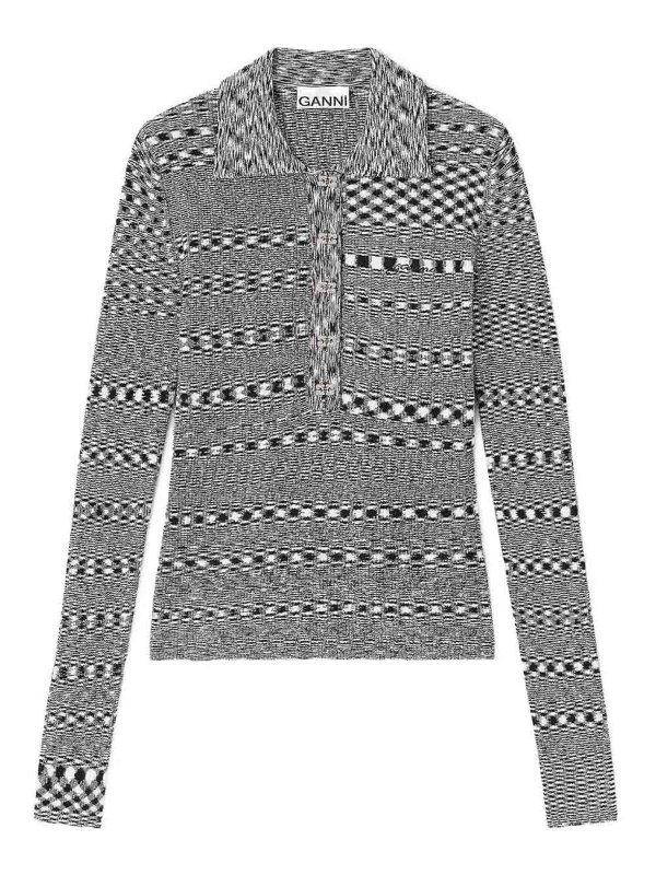 GANNI: Polos - Polo - Gris