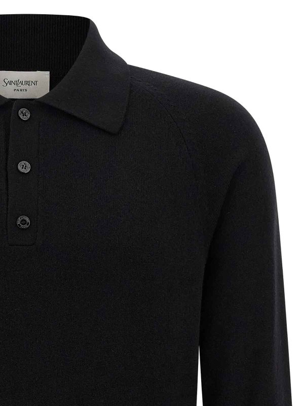 The Best Shops SAINT LAURENT: shirts - Buttoned Wool Polo Shirt