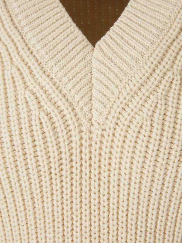 The Best Shops AMI PARIS: vests - Ribbed V-Neck Knit Vest