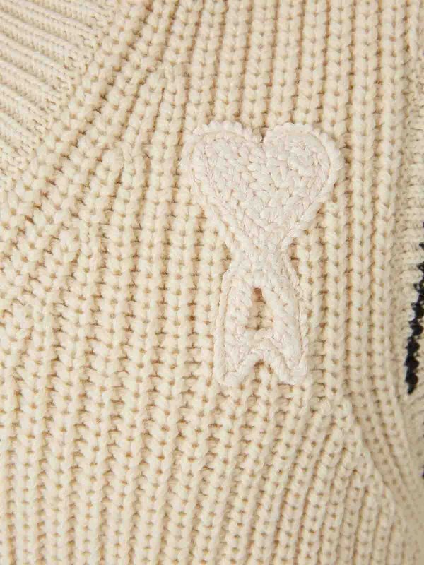 Ribbed V-Neck Knit Vest shop online: AMI PARIS