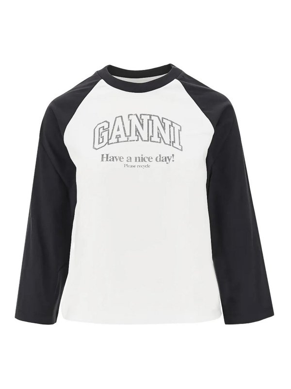 GANNI: Tシャツ - Tシャツ - 白