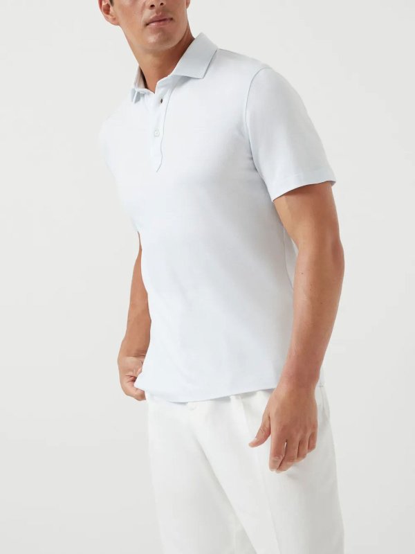 The Best Shops BRUNELLO CUCINELLI: polo shirts - Piqu Polo With Shirt-Style Collar