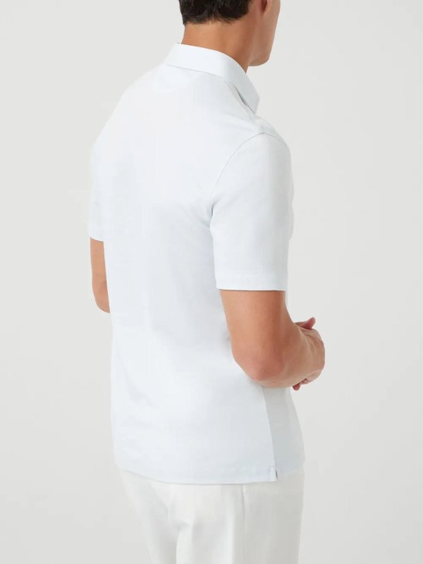 Piqu Polo With Shirt-Style Collar shop online: BRUNELLO CUCINELLI