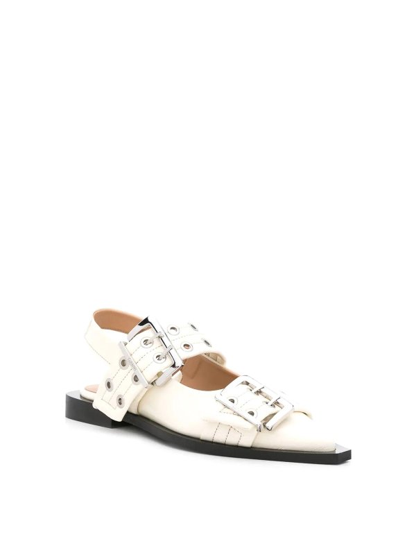 GANNI: flat shoes online - Buckle Ballerina