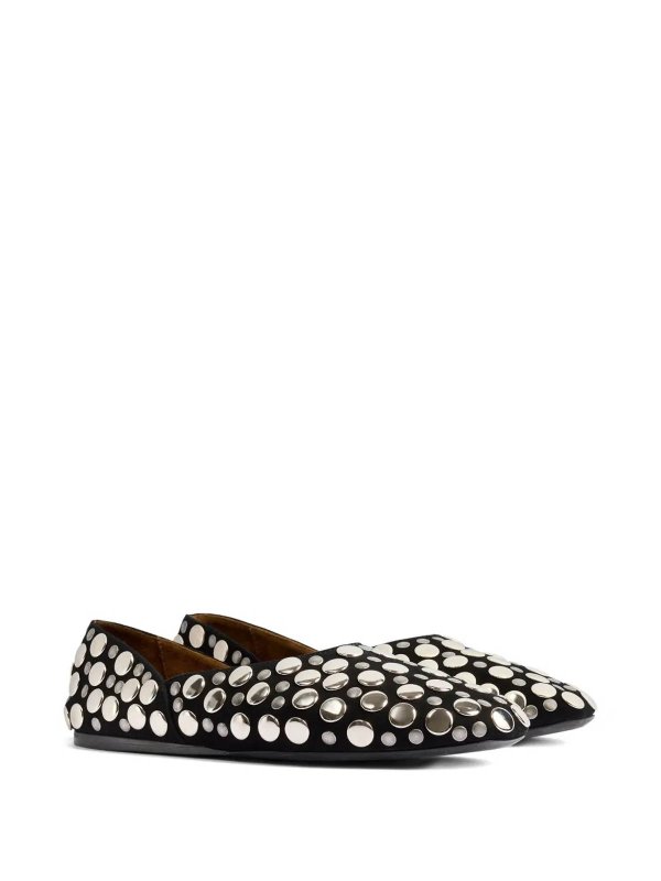KHAITE: flat shoes online - Jane Flat With Studs