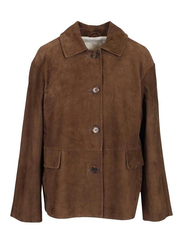 S MAX MARA: leather jacket - Suede Jacket