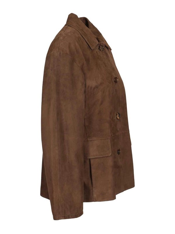 The Best Shops S MAX MARA: leather jacket - Suede Jacket
