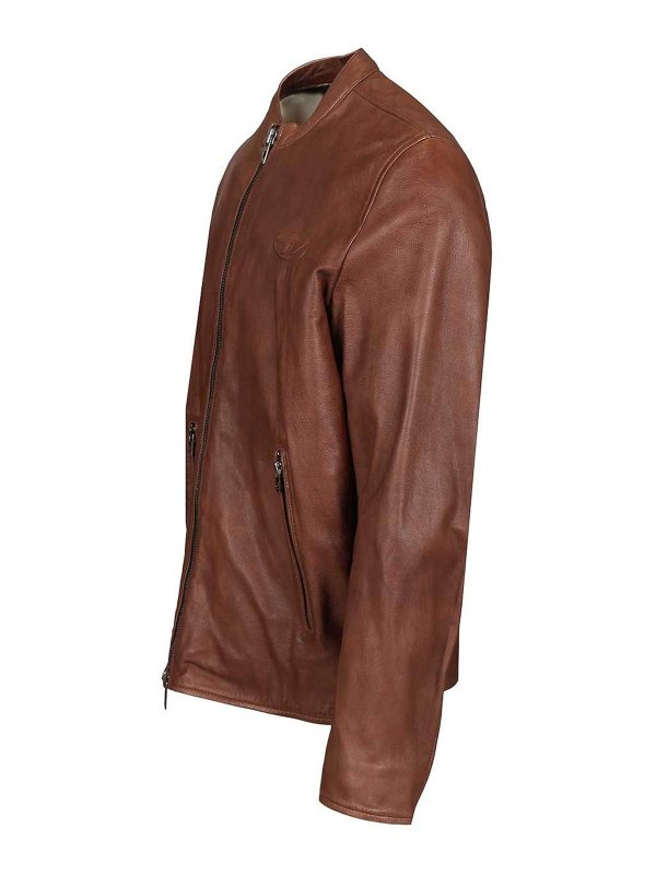 The Best Shops DIESEL: レザージャケット - レザージャケット - ブラウン