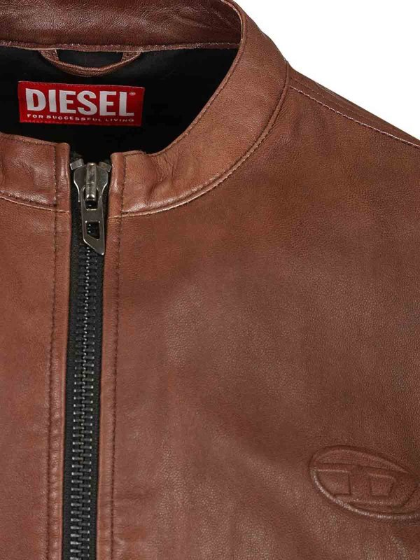 レザージャケット - ブラウン shop online: DIESEL