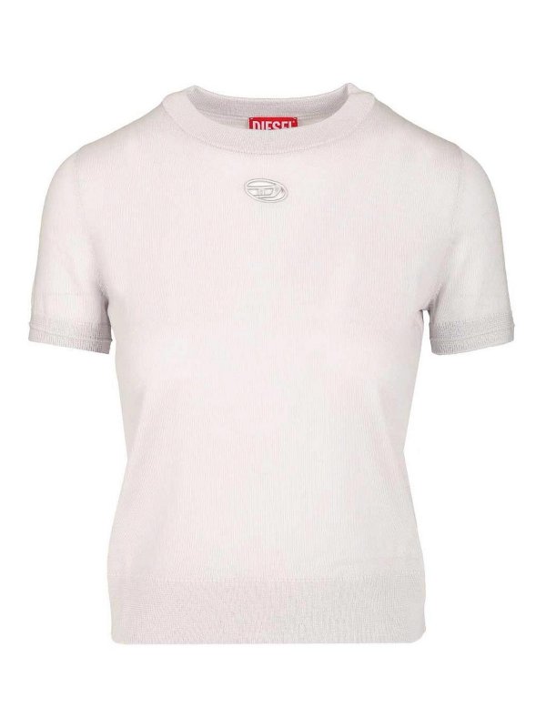 DIESEL: Strickpullover mit Rundhalsausschnitt - Rundhalspullover - Grau