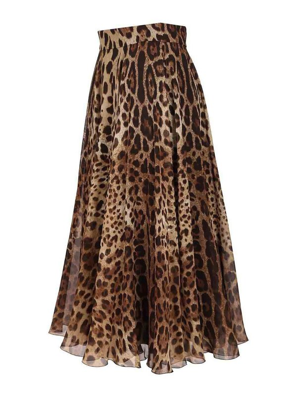 The Best Shops DOLCE & GABBANA: ニーレングススカート＆ミディ丈 - 膝丈/ミディスカート - アニマル柄