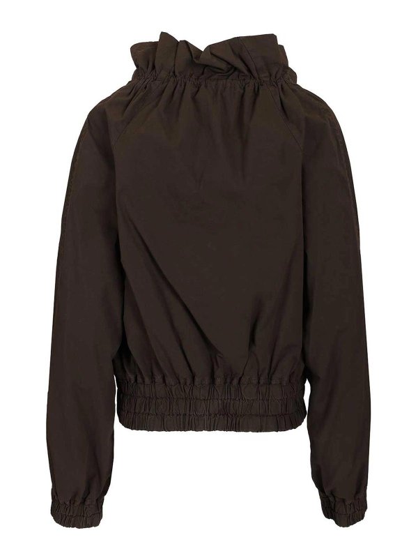 DRIES VAN NOTEN: casual jackets online - Cotton Blend Ruffled Jacket