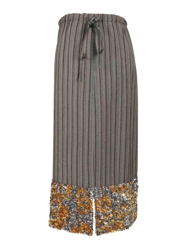 The Best Shops DRIES VAN NOTEN: ニーレングススカート＆ミディ丈 - 膝丈/ミディスカート - グレー