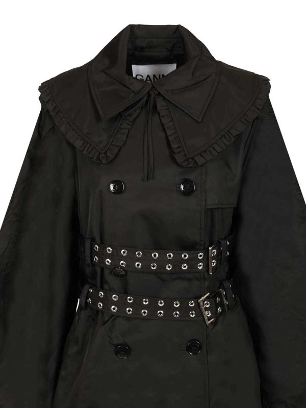 トレンチコート - 黒 shop online: GANNI