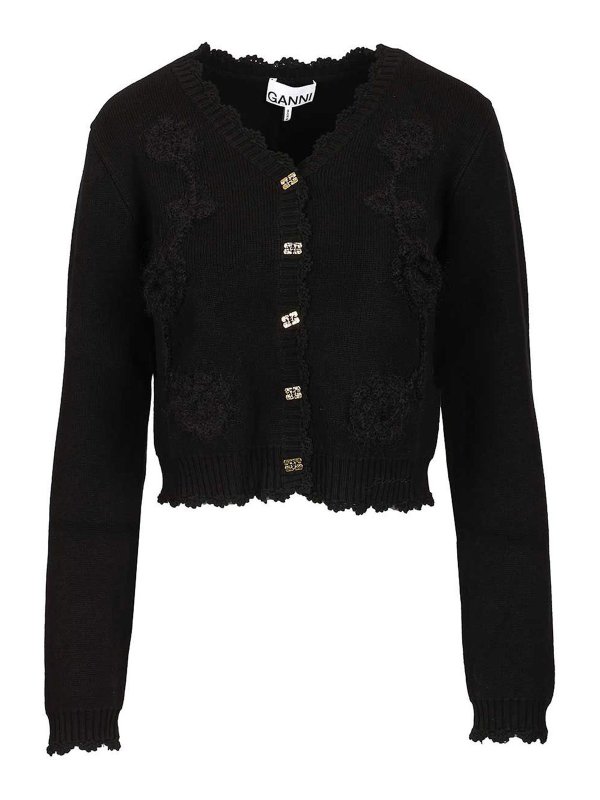 GANNI: カーディガン - カーディガン - 黒