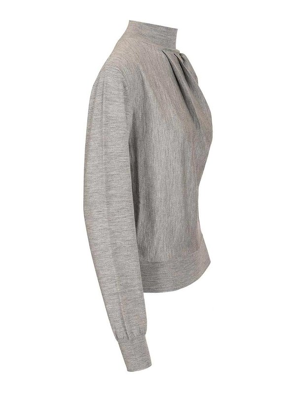 The Best Shops GIVENCHY: Turtlenecks & Polo necks - Draped Wool Blend Turtleneck Sweater