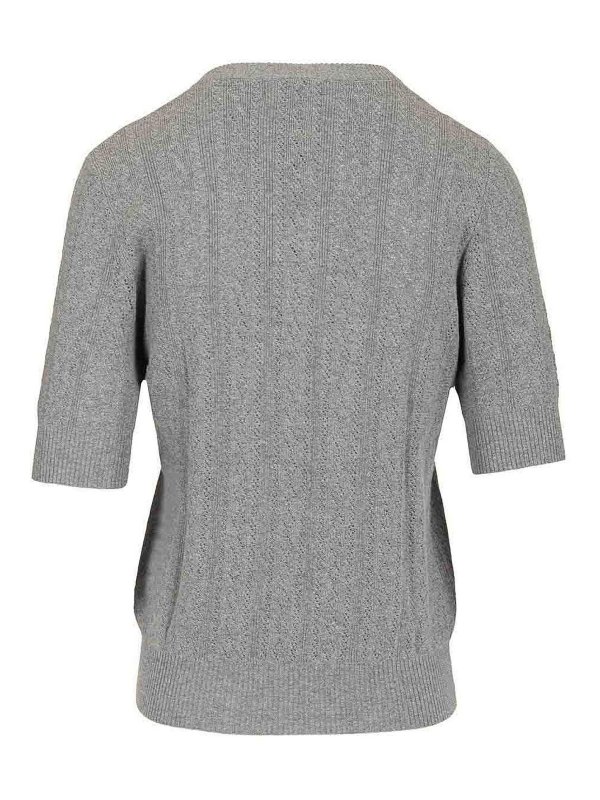 LISA YANG: Strickpullover mit Rundhalsausschnitt online - Rundhalspullover - Grau