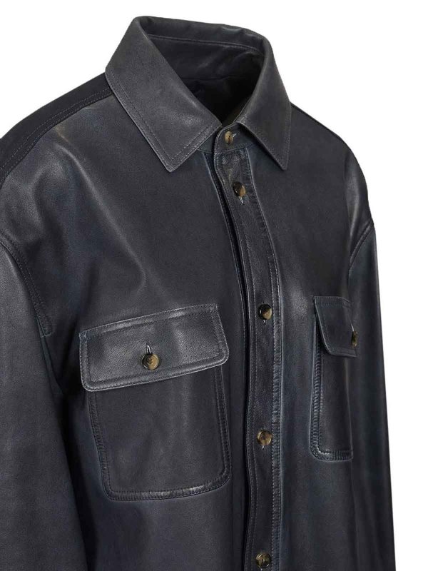 The Best Shops LOEWE: Lederjacke - Blau