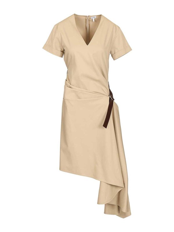LOEWE: Robe longueur genou - Robe Au Genou - Beige