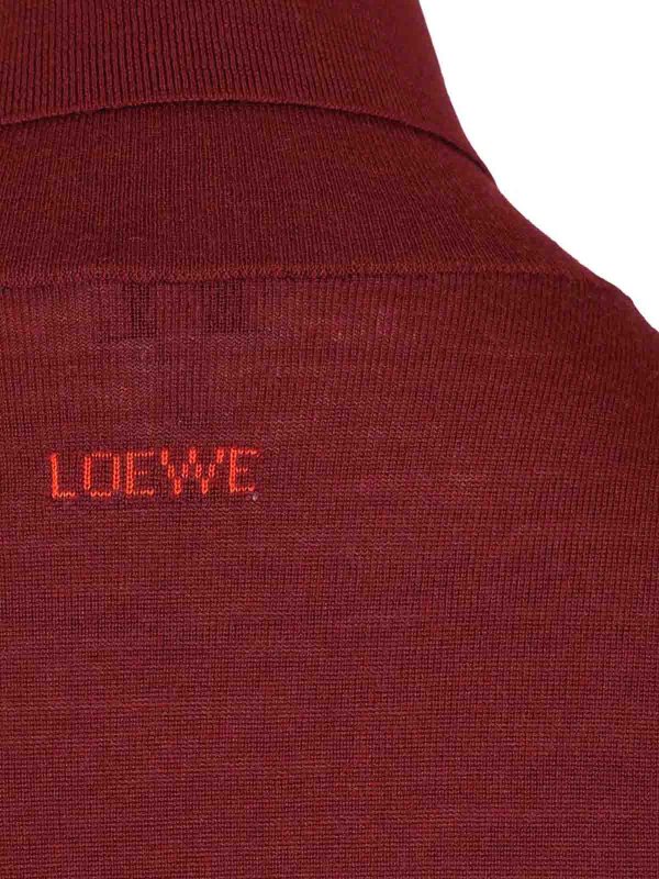 The Best Shops LOEWE: Rollkragenpullover - Dunkelrot