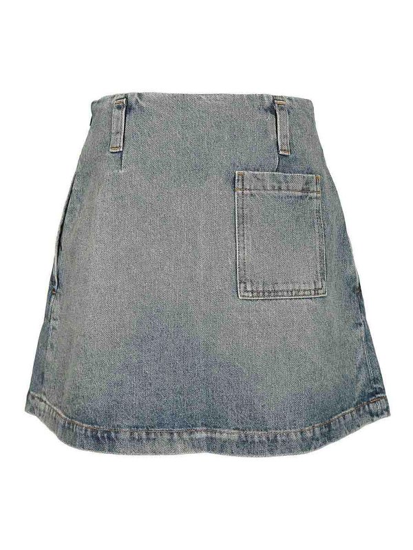 LOEWE: mini skirts online - Washed Denim Mini Skirt