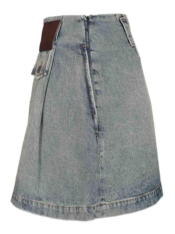 The Best Shops LOEWE: mini skirts - Washed Denim Mini Skirt