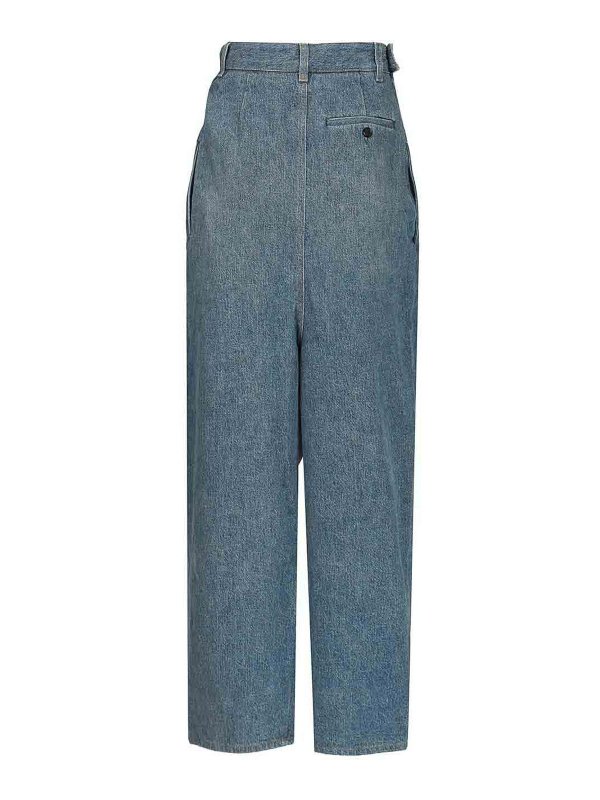 LOEWE: straight leg jeans online - Draped Denim Jeans
