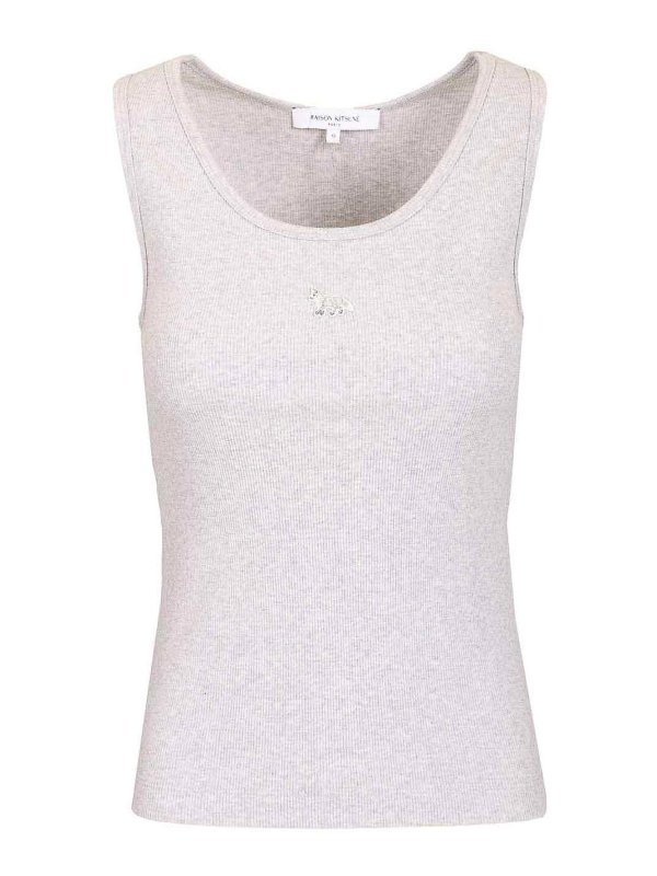 MAISON KITSUNÉ: Tops y camisetas sin mangas - Top - Gris