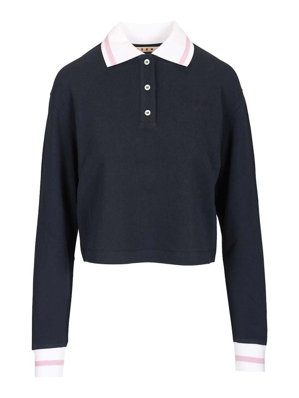 Marni: Poloshirts - Poloshirt - Blau