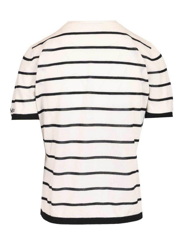 Max Mara: Strickpullover mit Rundhalsausschnitt online - Rundhalspullover - Weiß