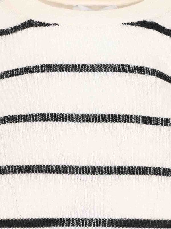 The Best Shops Max Mara: Strickpullover mit Rundhalsausschnitt - Rundhalspullover - Weiß