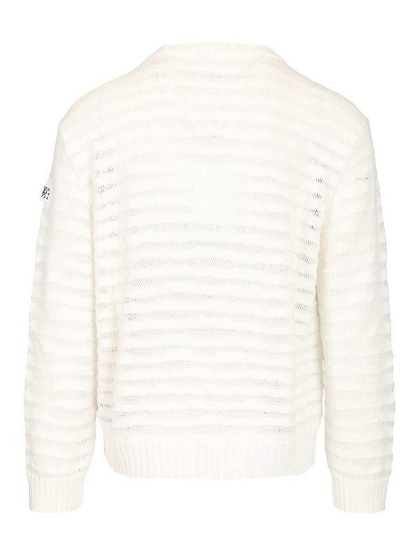 MM6 MAISON MARGIELA: Strickpullover mit Rundhalsausschnitt online - Rundhalspullover - Weiß