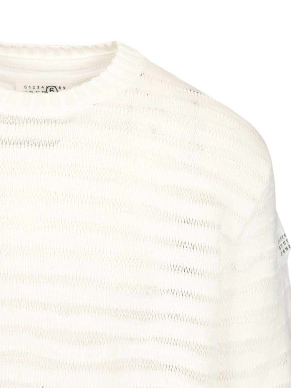 Rundhalspullover - Weiß shop online: MM6 MAISON MARGIELA