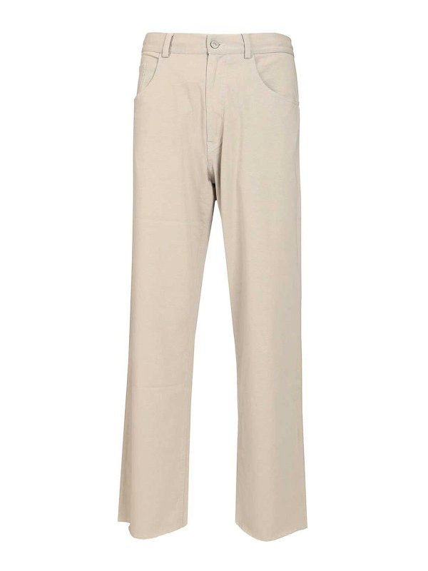 MM6 MAISON MARGIELA: カジュアルトラウザー - カジュアルパンツ - ベージュ