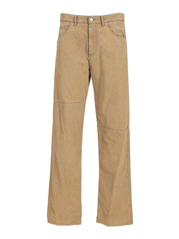 MM6 MAISON MARGIELA: ストレートジーンズ - ストレートジーンズ - ベージュ