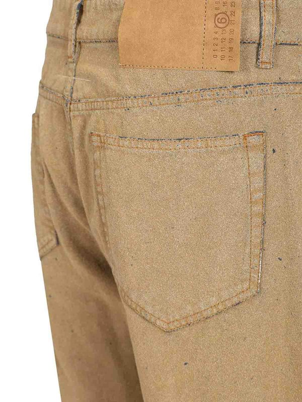 ストレートジーンズ - ベージュ shop online: MM6 MAISON MARGIELA