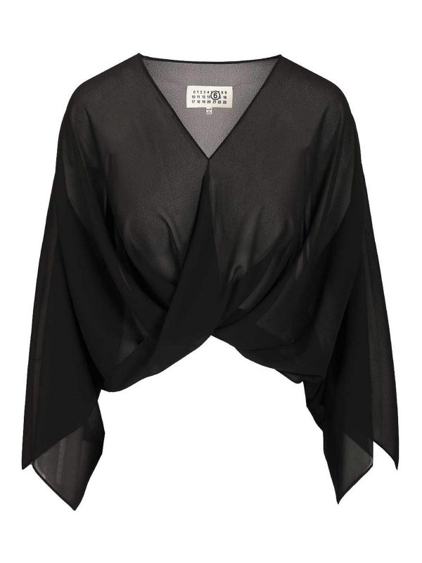 MM6 MAISON MARGIELA: トップス＆タンクトップ - トップ/タンクトップ - 黒