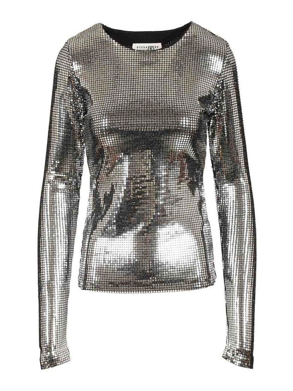 MM6 MAISON MARGIELA: トップス＆タンクトップ - トップ/タンクトップ - 銀