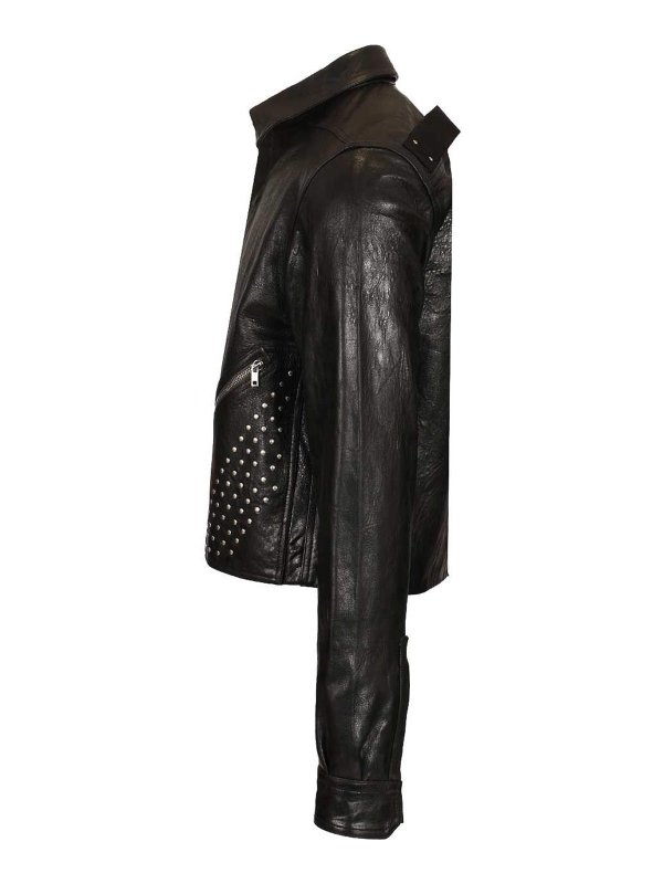 The Best Shops RICK OWENS: レザージャケット - レザージャケット - 黒