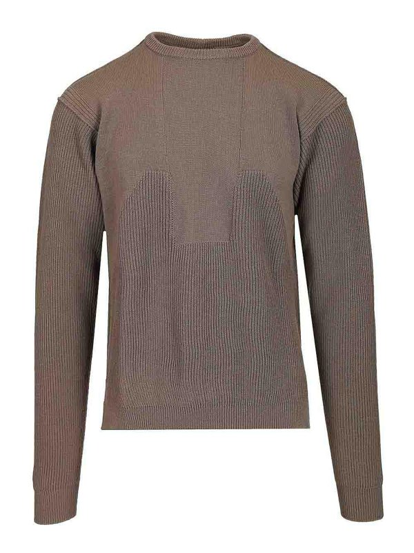 RICK OWENS: Strickpullover mit Rundhalsausschnitt - Rundhalspullover - Beige