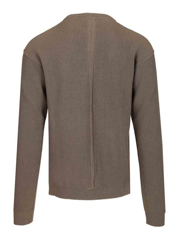 RICK OWENS: Strickpullover mit Rundhalsausschnitt online - Rundhalspullover - Beige