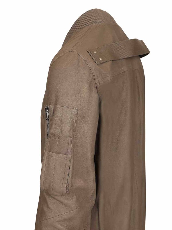 The Best Shops RICK OWENS: leather jacket - Aviator Leather Jacket