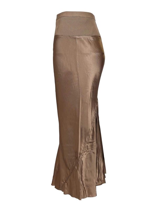 The Best Shops RICK OWENS: ニーレングススカート＆ミディ丈 - 膝丈/ミディスカート - ベージュ