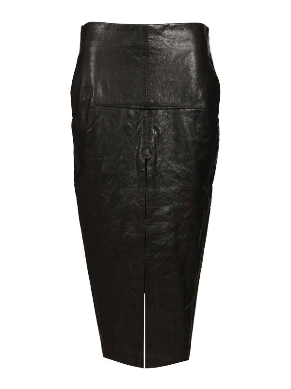 RICK OWENS: ロングシャツ - ロングスカート - 黒