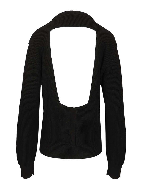 RICK OWENS: Strickpullover mit Rundhalsausschnitt online - Rundhalspullover - Schwarz