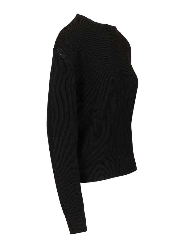 The Best Shops RICK OWENS: Strickpullover mit Rundhalsausschnitt - Rundhalspullover - Schwarz